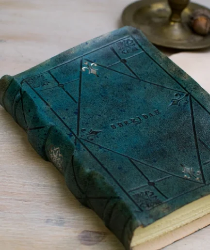 Libreta medieval personalizada en tono turquesa, Caelum Argentum