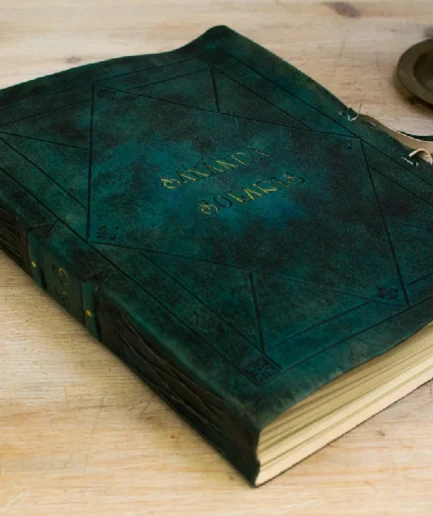 Álbum y libro de firmas de piel, tapa blanda con cierre medieval, Memorialis Lotus