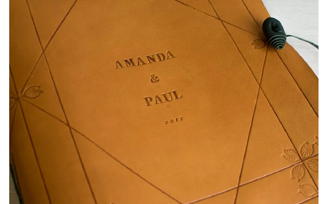 Álbum de fotos, en piel. Regalo para recién nacido, álbum de boda, libro de invitados, libro de firmas. Regalo de bautizo Regalo de boda