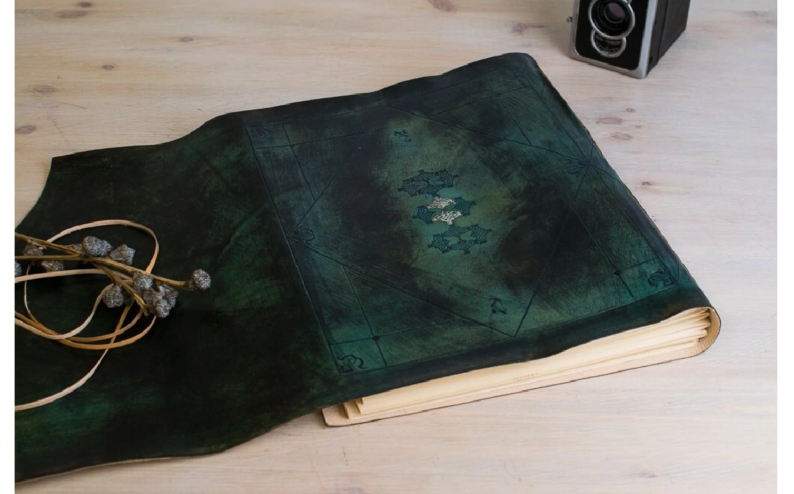 Álbum de fotos personalizado, libro de invitados para boda en piel turquesa, libro de firmas, álbum para recién nacido, regalo de bautizo (2)