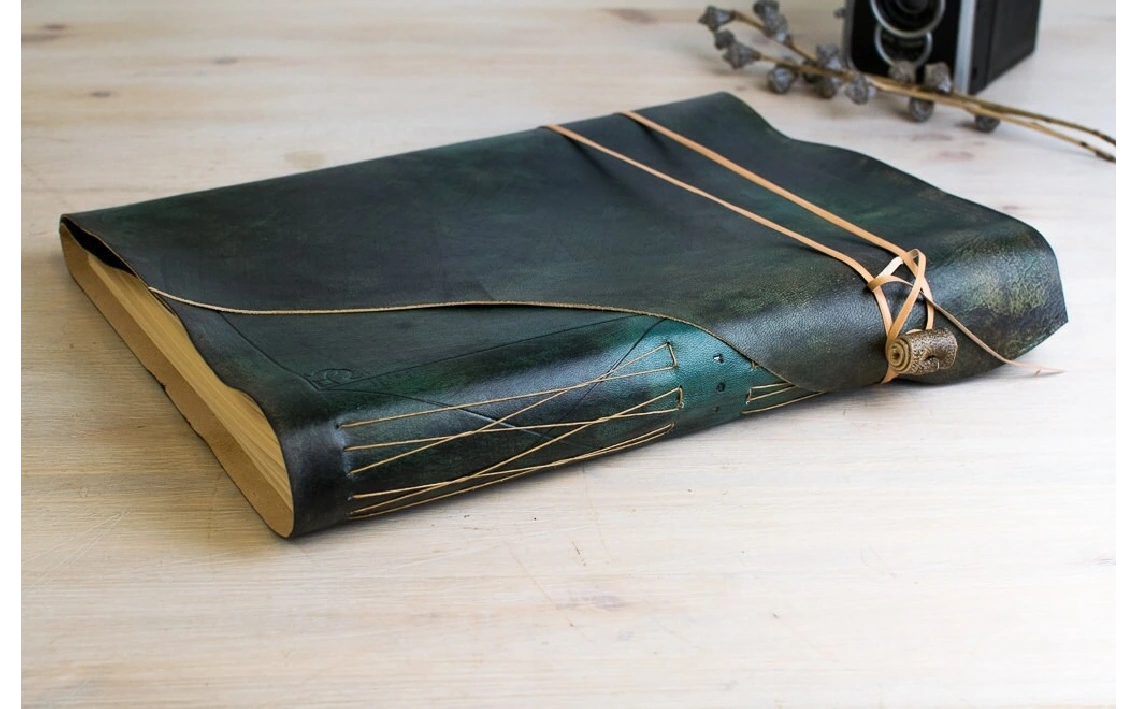 Álbum de fotos personalizado, libro de invitados para boda en piel turquesa, libro de firmas, álbum para recién nacido, regalo de bautizo