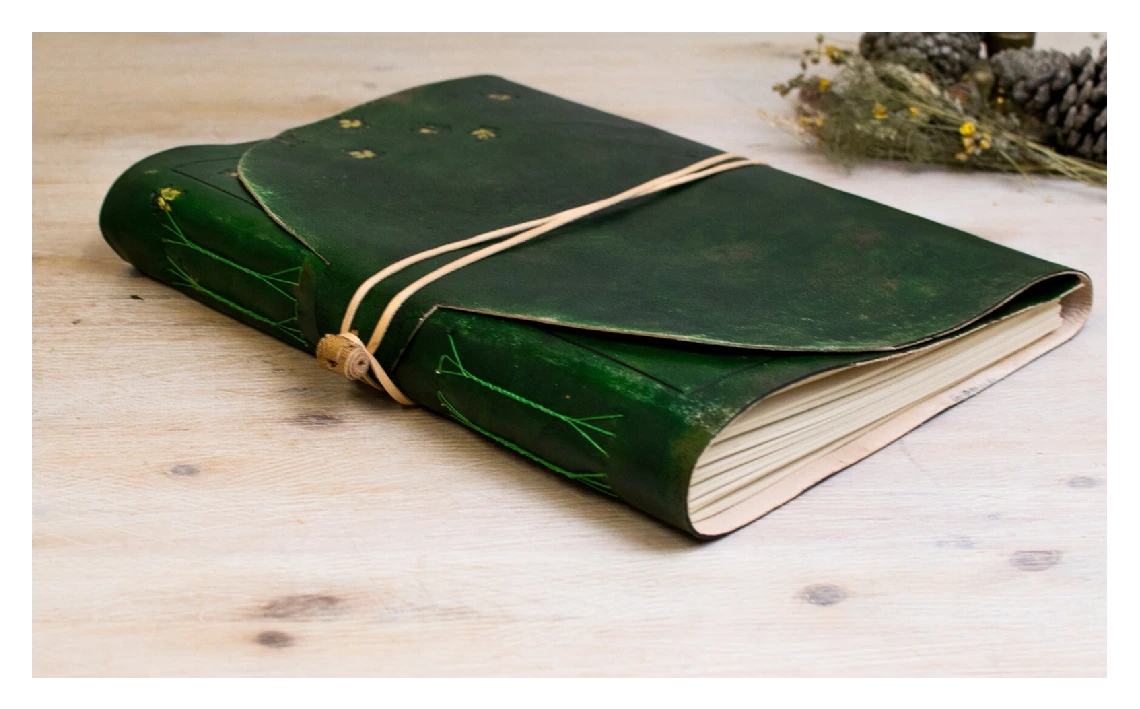 B4 Diario personalizado, arbol de la vida, cuaderno en piel verde bosque, Libro de invitados para boda, libro de firmas, libro de dibujo (9)