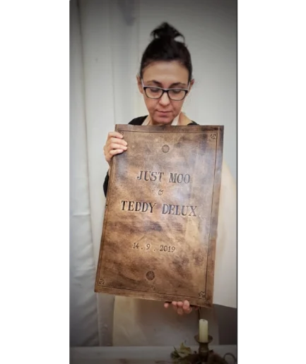 Álbum personalizado y libro de firmas de piel, tapa blanda: Summum Meditatio Maximus