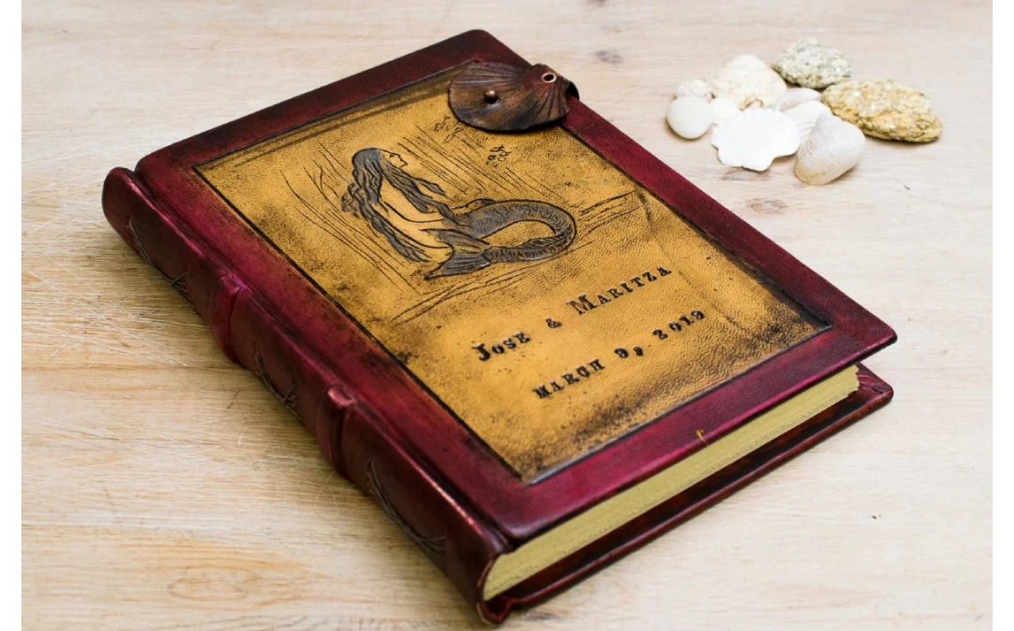 Libro en blanco La Sirenita, Cuaderno de fantasía, cuaderno de cuento, Regalo de aniversario, regalo para escritor, modernismo y art nouveau 1