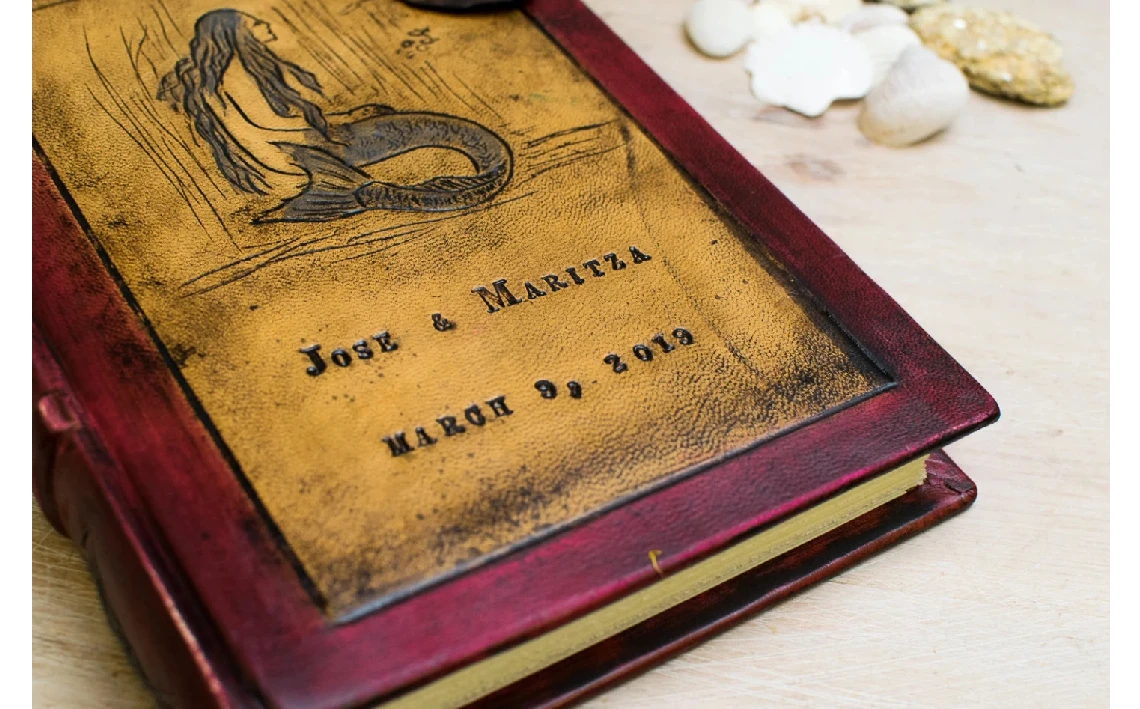 Libro en blanco La Sirenita, Cuaderno de fantasía, cuaderno de cuento, Regalo de aniversario, regalo para escritor, modernismo y art nouveau6