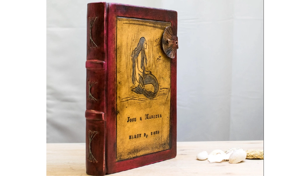 Libro en blanco La Sirenita, Cuaderno de fantasía, cuaderno de cuento, Regalo de aniversario, regalo para escritor, modernismo y art nouveau9