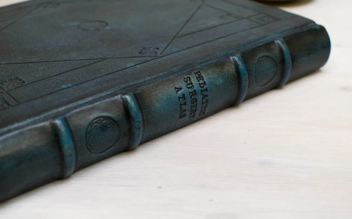 Libro de firmas, cuaderno grande en piel, Aqua Tacita4