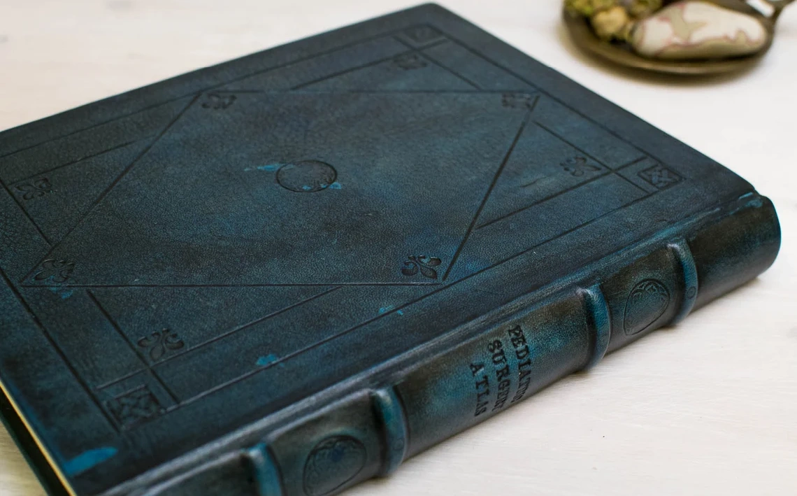 Libro de firmas, cuaderno grande en piel, Aqua Tacita5