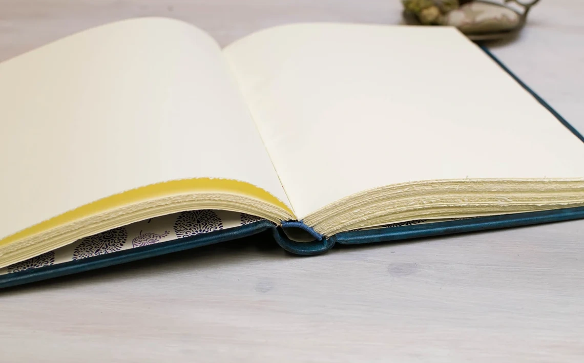 Libro de firmas, cuaderno grande en piel, Aqua Tacita8